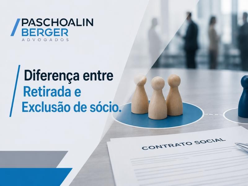 Diferença entre Retirada e Exclusão de sócio.